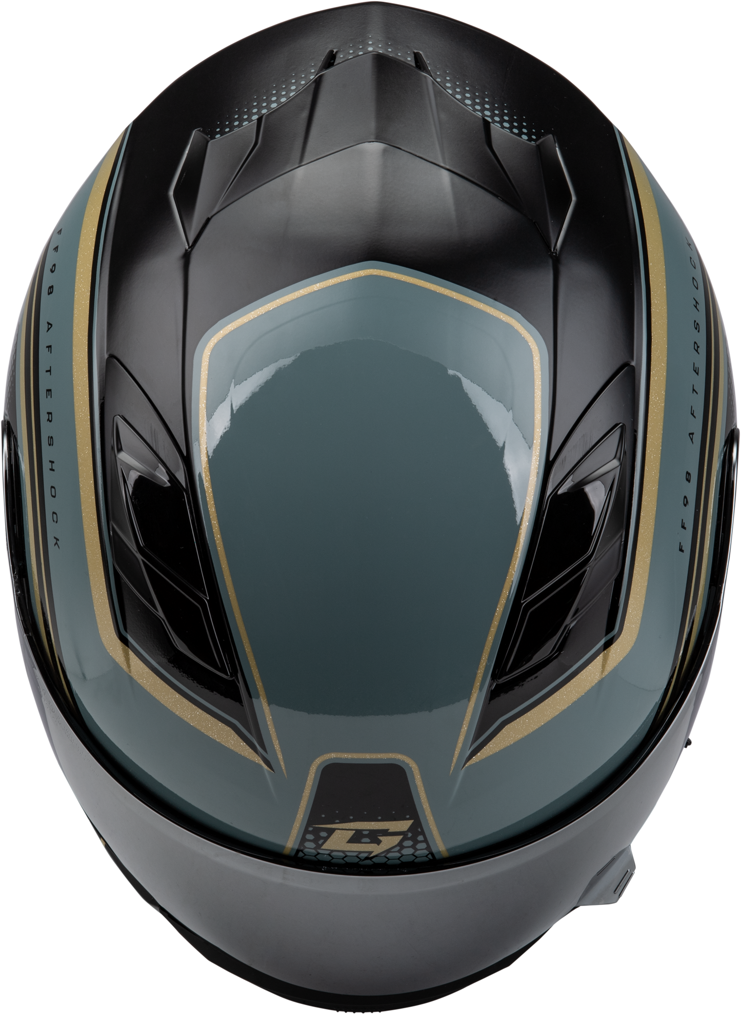 Ff 98 Aftershock Helmet Grey/Metallic Gold Md