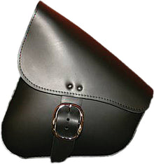 Leather Swingarm Bag Black W/Chrome Buckle