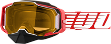 Armega Snowmobile Goggle Red W/ Yellow Lens