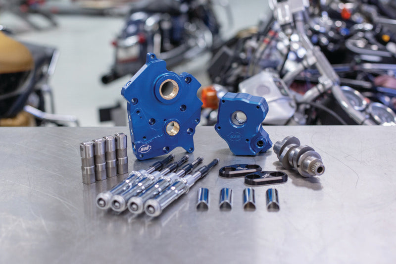 S&S Cycle 2017+ Oil Cooled M8 Models Chain Drive 465C Cam Chest Kit w/ Chrome Pushrod Tubes