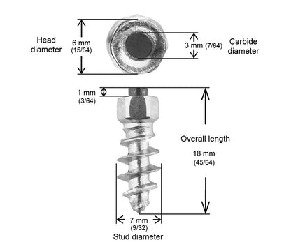 18mm Standard Screw Studs Qty 200