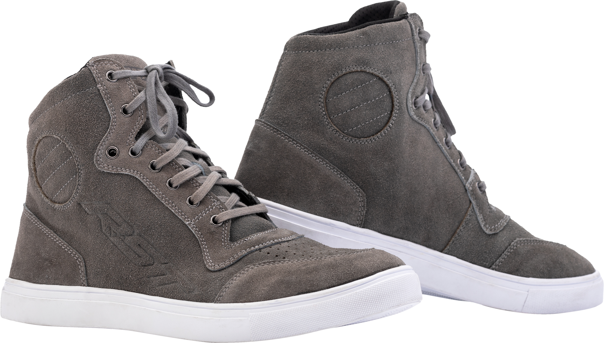 Ladies Hitop Moto Sneaker Ce Grey Suede Sz 5