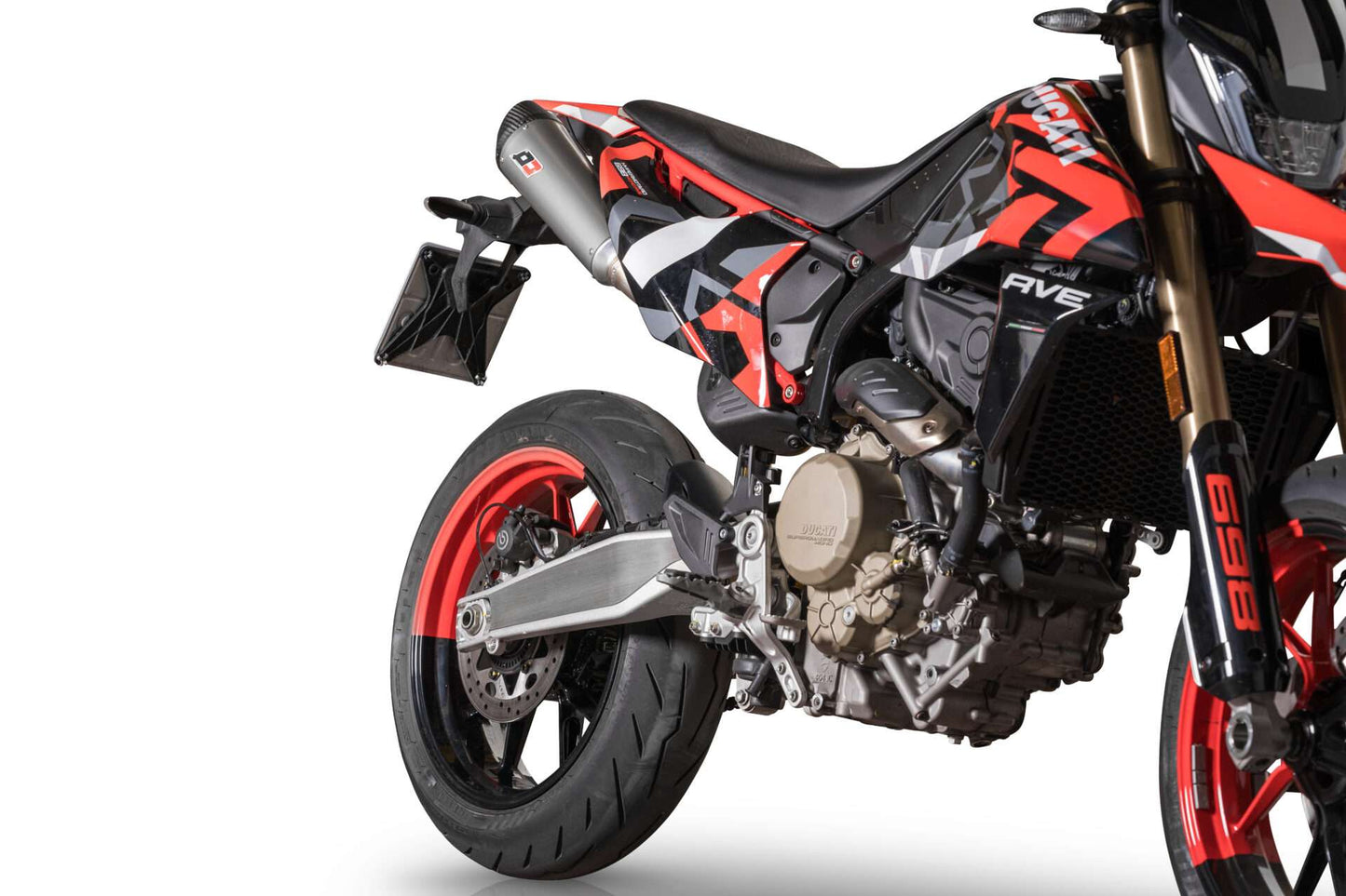 QD Exhaust Tricone Ti and Carbon & DARK MATTER Slip-ons for the Ducati Hypermotard 698 Mono