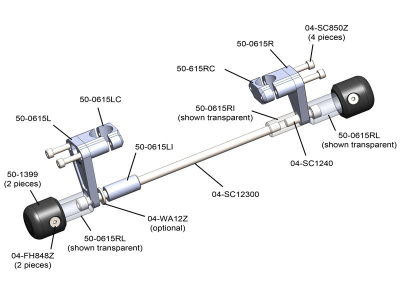 Woodcraft Frame Slider for Ducati Scrambler (Includes 50-1399 Pucks)