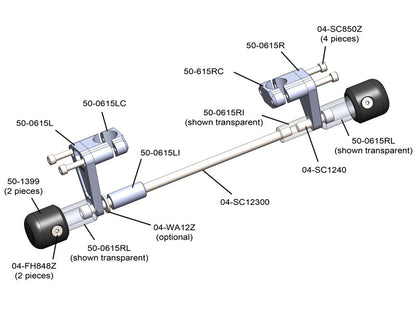 Woodcraft Frame Slider for Ducati Scrambler (Includes 50-1399 Pucks)