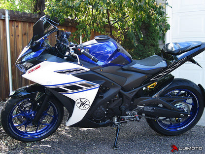 LUIMOTO (Sport) Passenger Seat Covers for the YAMAHA YZF-R3 (2015-2018) & YZF-R25 (2014-2018)