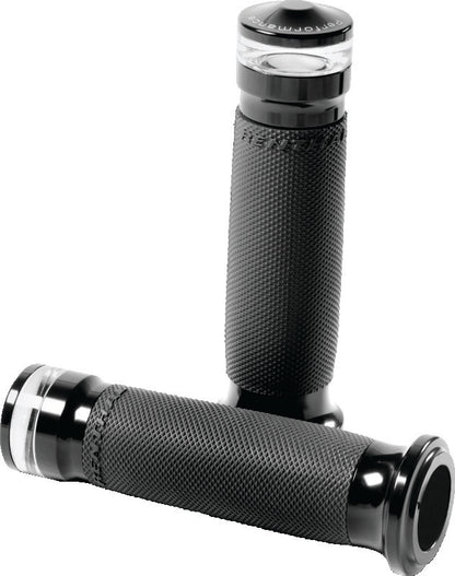 Performance Machine Contour Led Handle Grip Set - Black Ano