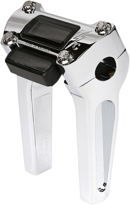 THRASHIN SUPPLY CO. Handlebar Risers - Straight - 6" - Gauge Cutout - Chrome TSC-6025-3