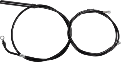 LA CHOPPERS Standard Black Vinyl Handlebar Cable/Brake Line Kit - 18"-20" Ape Hangers - '21-'22 FLH LA-8062KT-19B