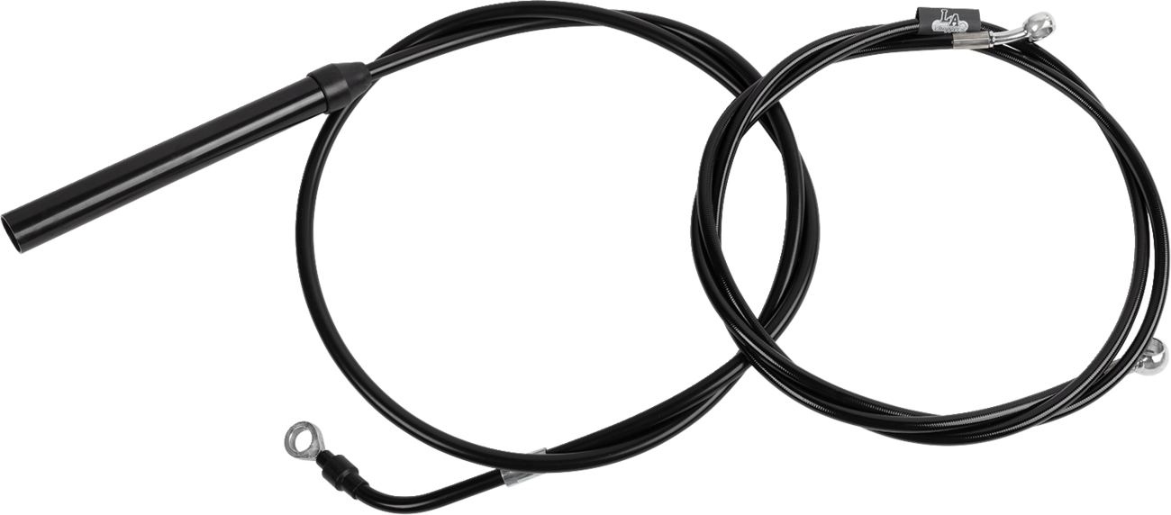 LA CHOPPERS Standard Black Vinyl Handlebar Cable/Brake Line Kit - 15"-17" Ape Hangers - '21-'22 FLH LA-8062KT-16B