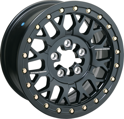 MOOSE OFFROAD Wheel - 346X - Beadlock/6 Lug - Front/Rear - Black - 15x7 - 6/5.5 - 5+2 346BLMO 157655MB54