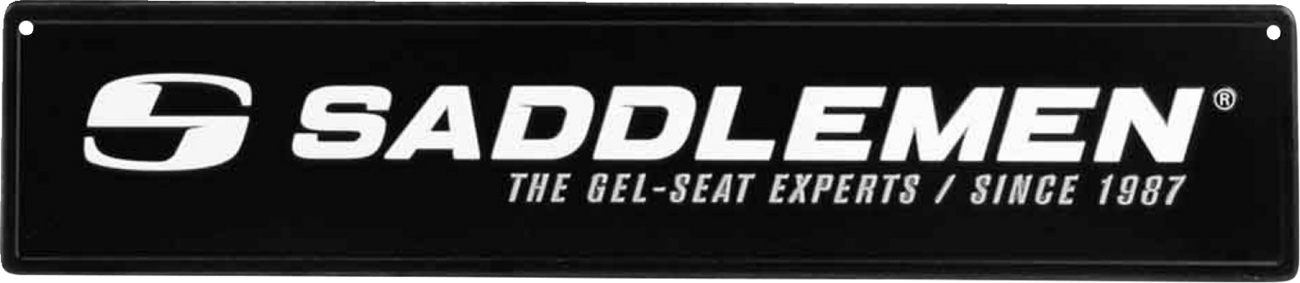 SADDLEMEN Metal Sign - 24" x 5-1/2" - Black/White 15799
