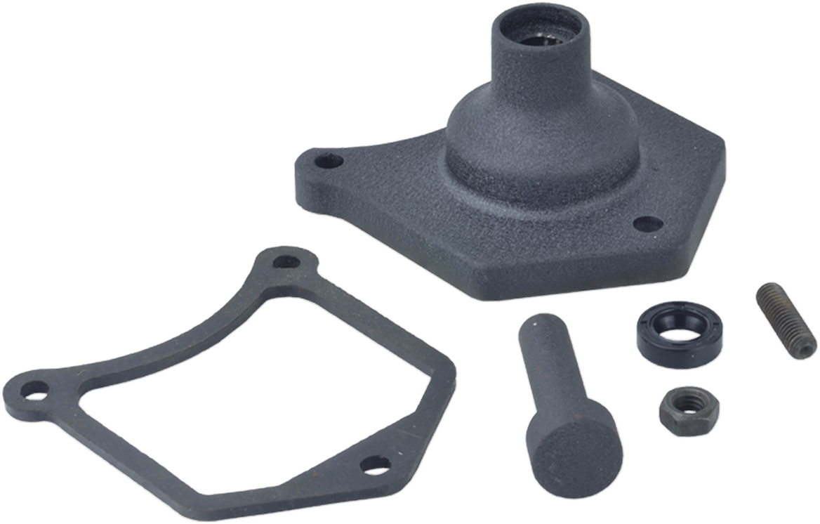 DRAG SPECIALTIES End Cover - Solenoid/Starter Button - Black Wrinkle 79-4002