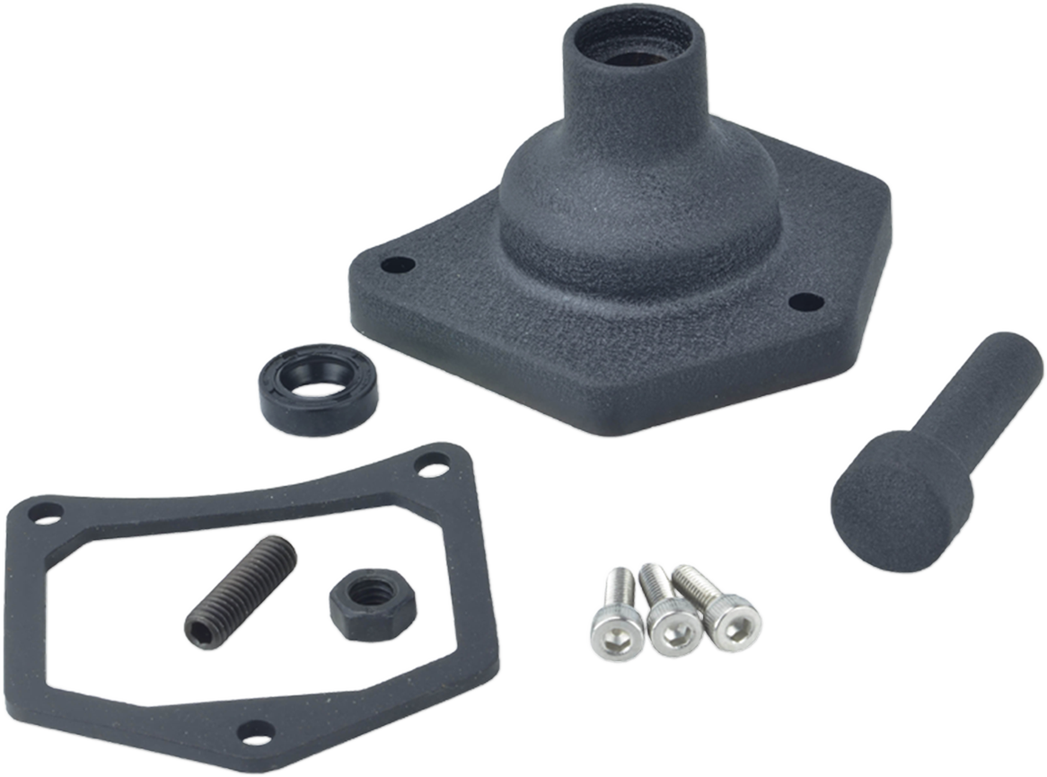 DRAG SPECIALTIES End Cover - Solenoid/Starter Button - Black Wrinkle 79-4005