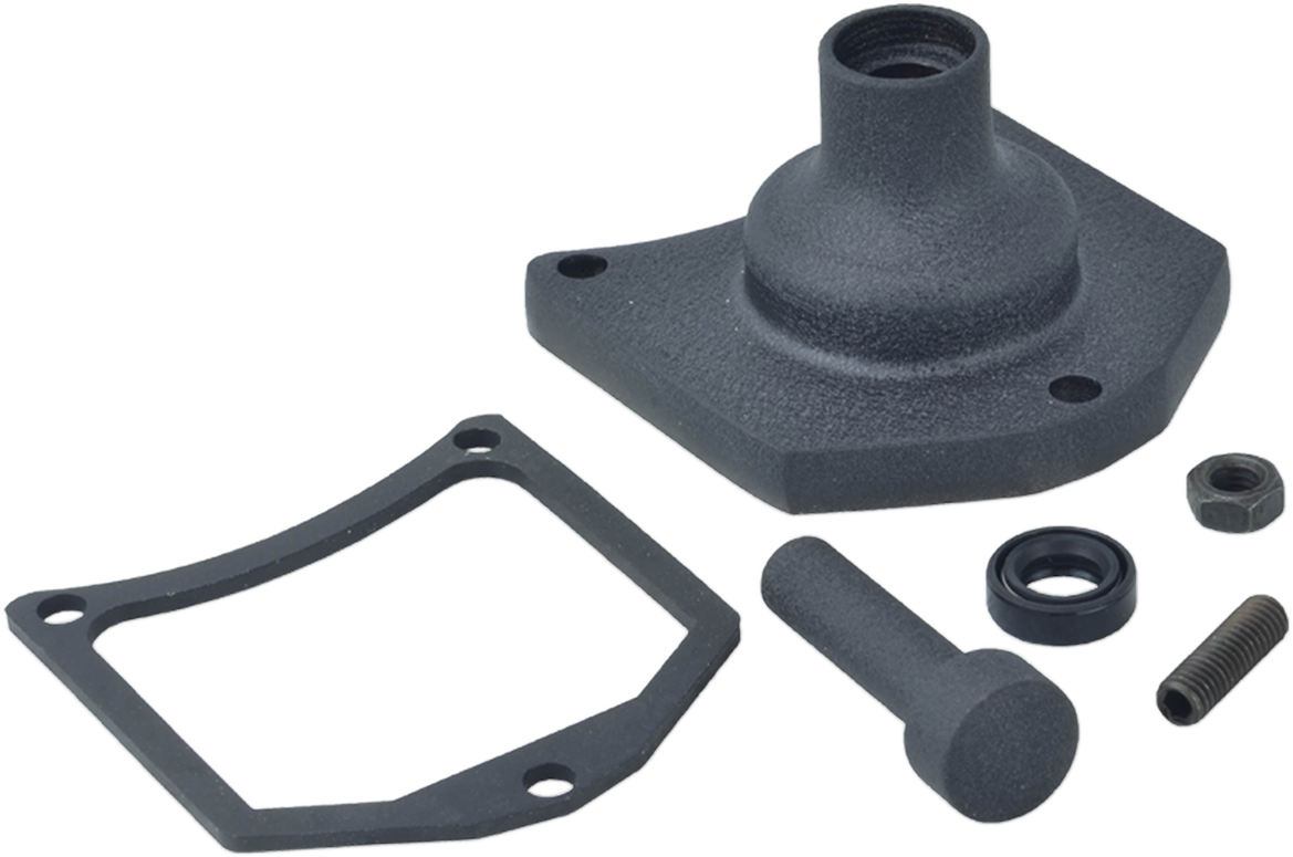 DRAG SPECIALTIES End Cover - Solenoid/Starter Button - Black Wrinkle 79-4008