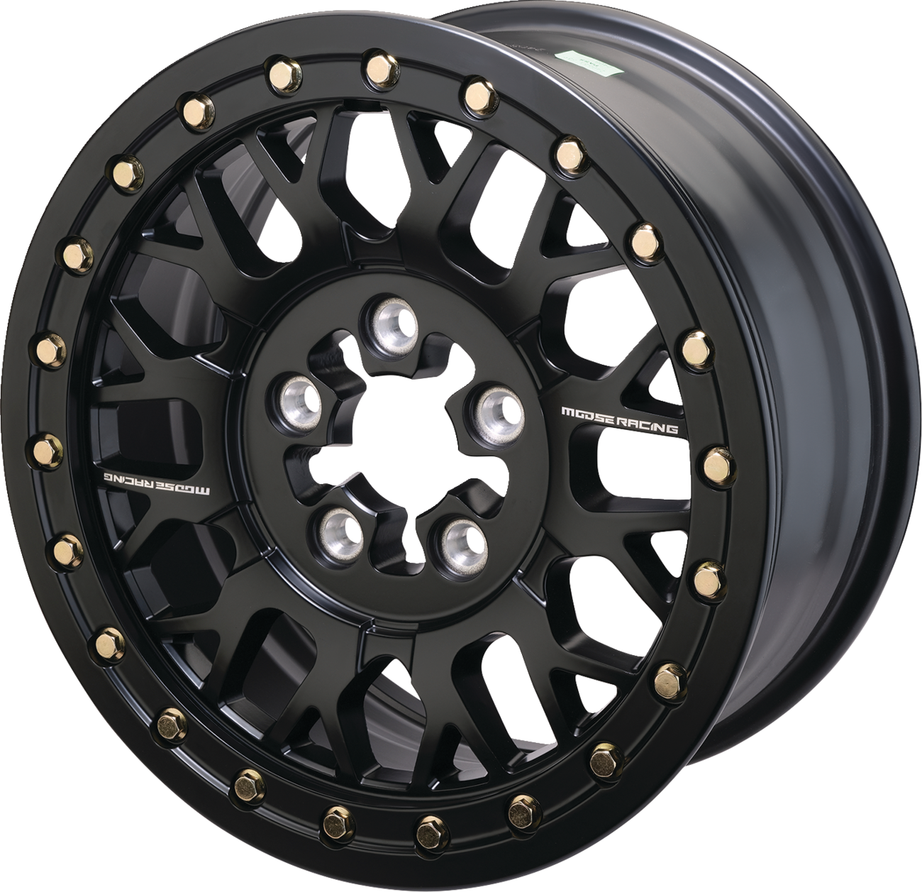MOOSE OFFROAD Wheel - 346X - Beadlock/5 Lug - Front/Rear - Black - 15x7 - 5/4.5 - 5+2 346BLMO 157545MB54