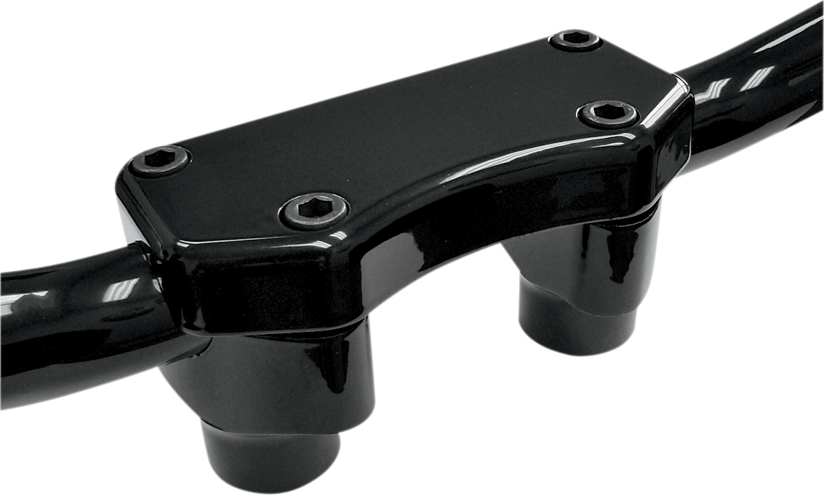 DRAG SPECIALTIES Handlebar Riser & Top Clamp Kit - 1-1/2" - Buffalo - Black 0602-0256