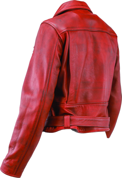 Kuryakyn Leather By River Road Arabian Spice Leather Jacket Red Womens - Small