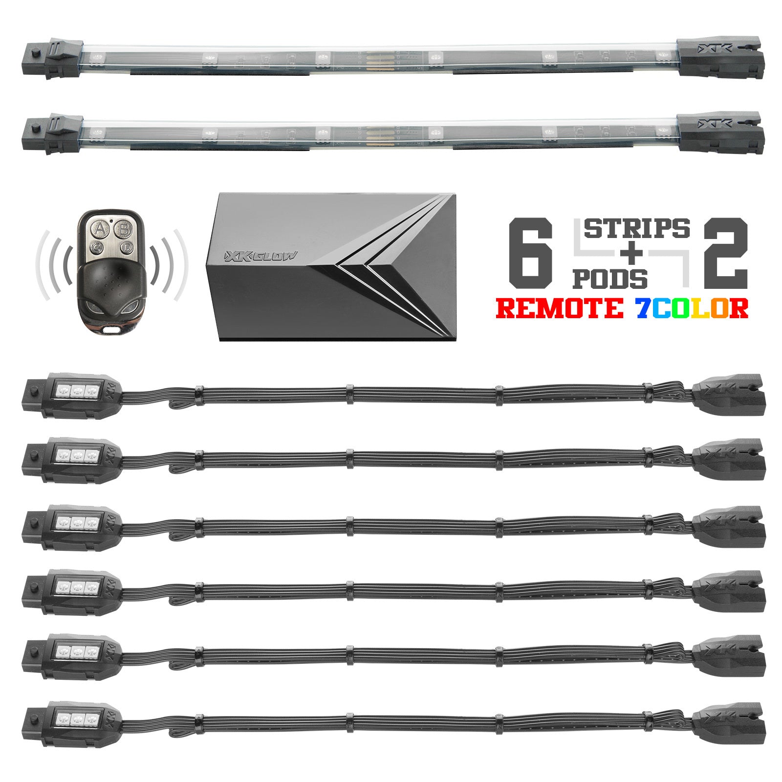 8pc 7 Color Remote