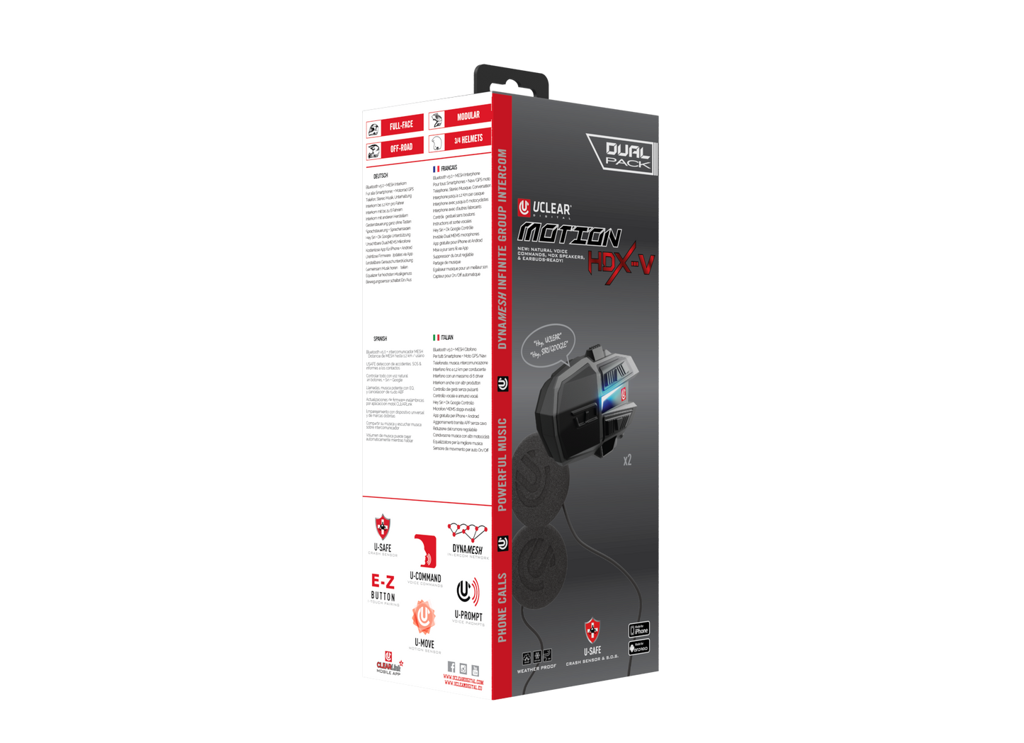 Motion Hdx V Dual Kit Helmet Audio Dual Kit