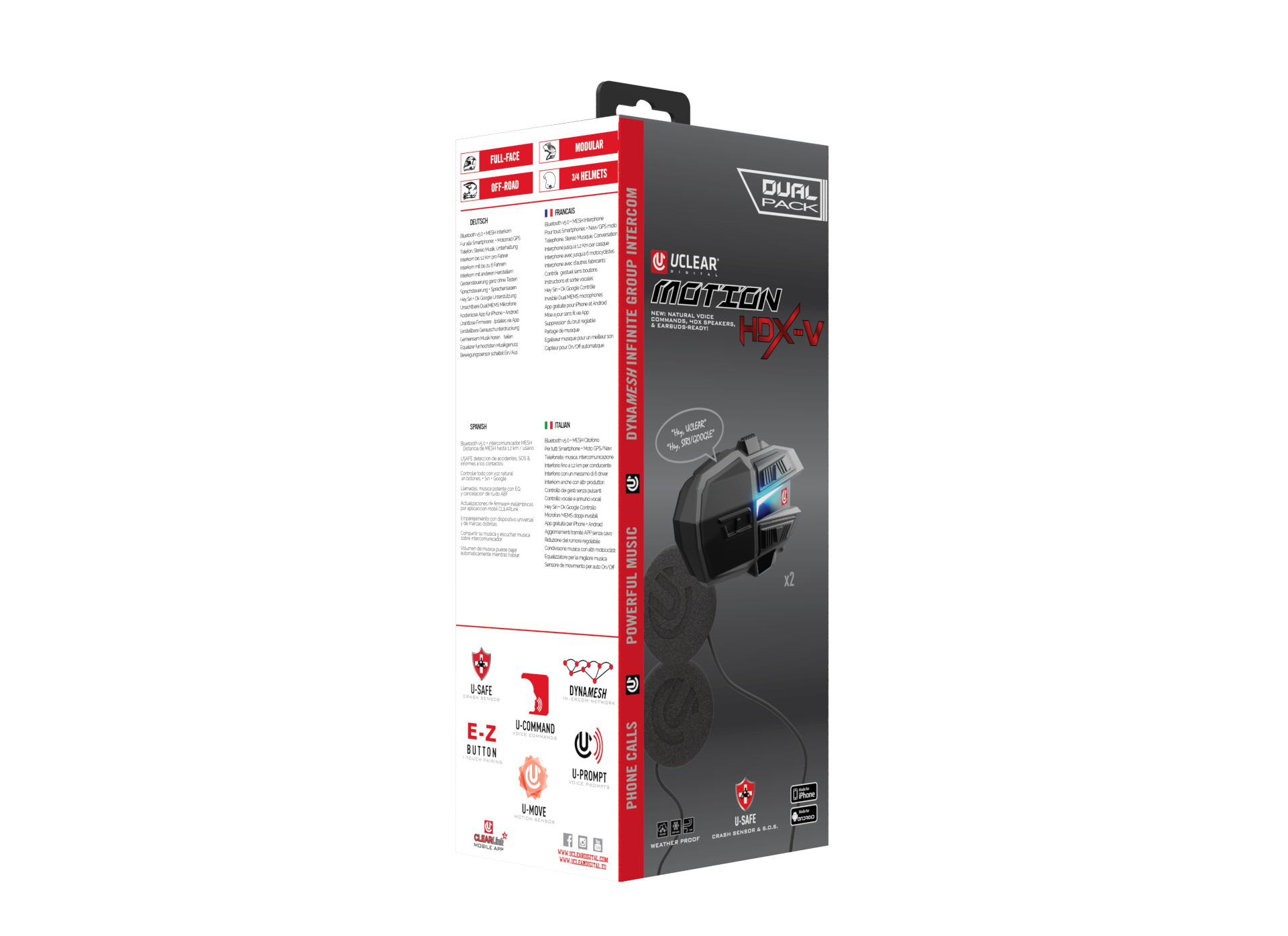 Motion Hdx V Dual Kit Helmet Audio Dual Kit