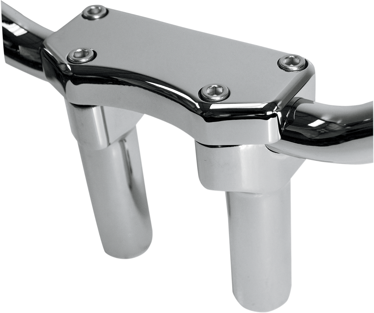 DRAG SPECIALTIES Handlebar Riser & Top Clamp Kit - 4" - Buffalo - Chrome 0602-0588