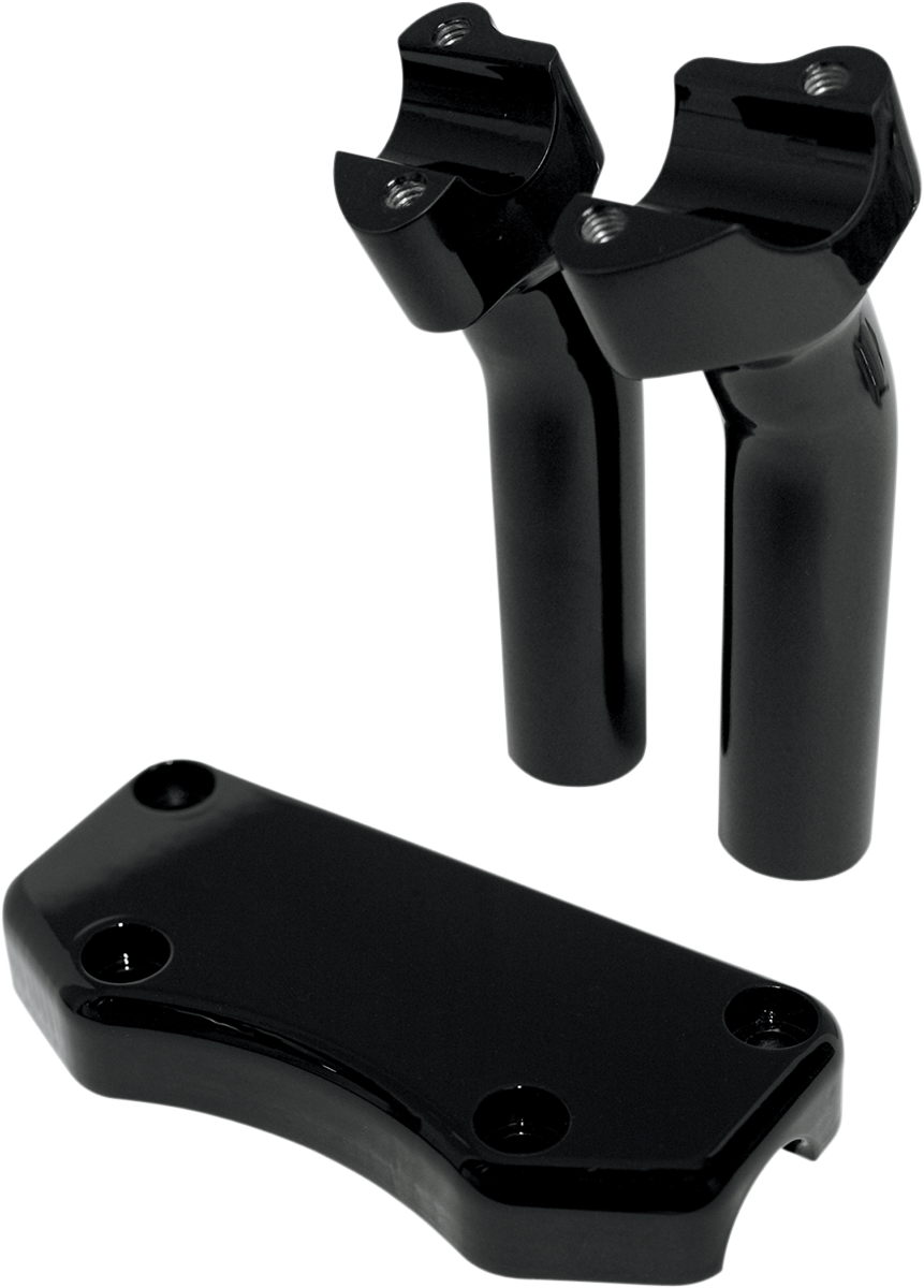 DRAG SPECIALTIES Handlebar Riser & Top Clamp Kit - 5-1/2" - Buffalo - Black 0602-0591