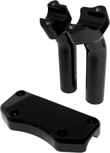 DRAG SPECIALTIES Handlebar Riser & Top Clamp Kit - 5-1/2" - Buffalo - Black 0602-0591