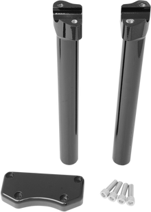 DRAG SPECIALTIES Handlebar Riser & Top Clamp Kit - 12" - Buffalo - Black 0602-0599