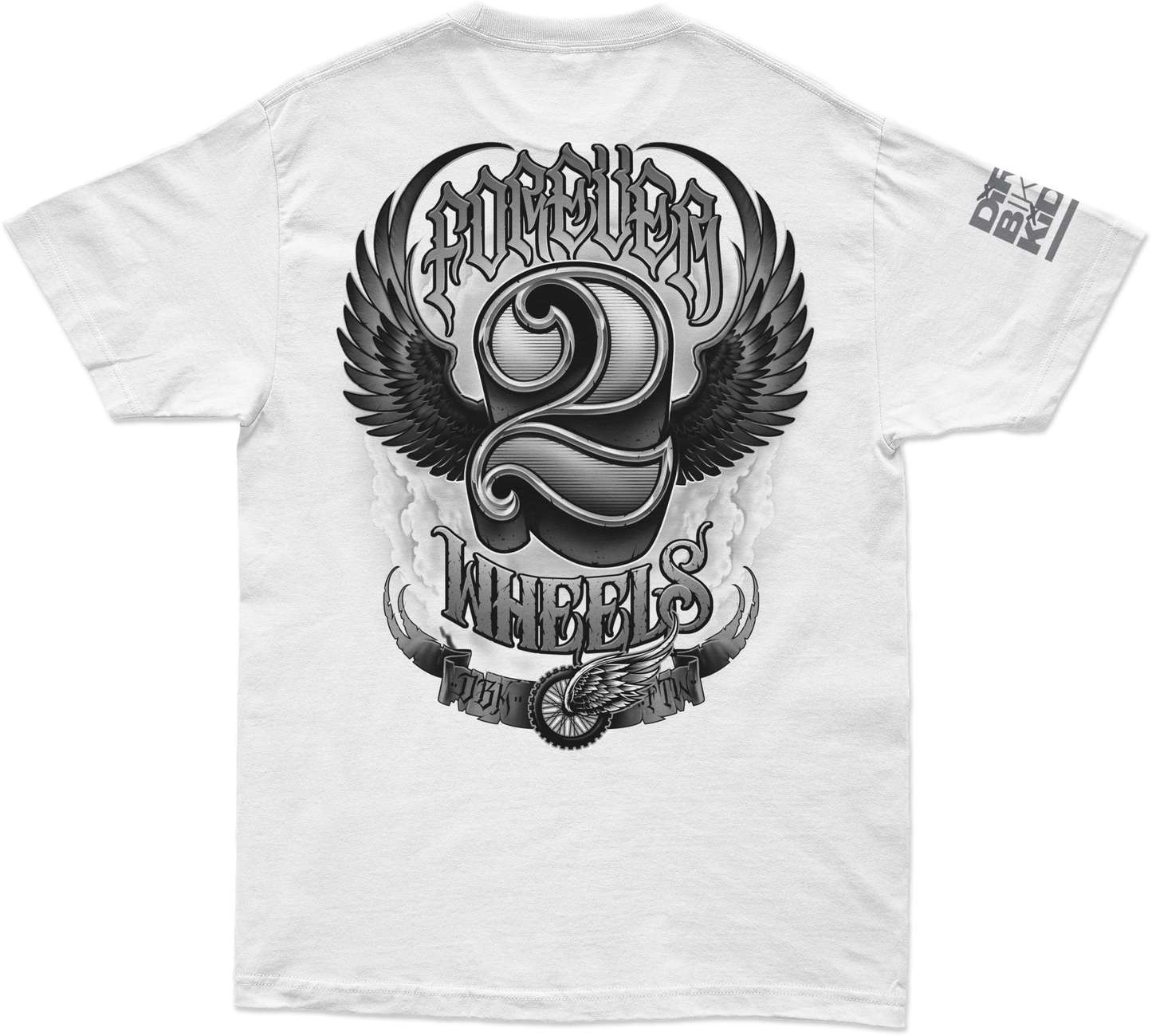 Two Wheels Tee White Lg