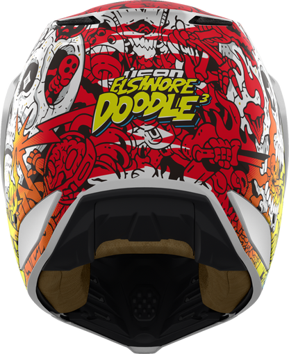 ICON Elsinore™ Helmet - Doodle 3 - White - Medium 0104-3439