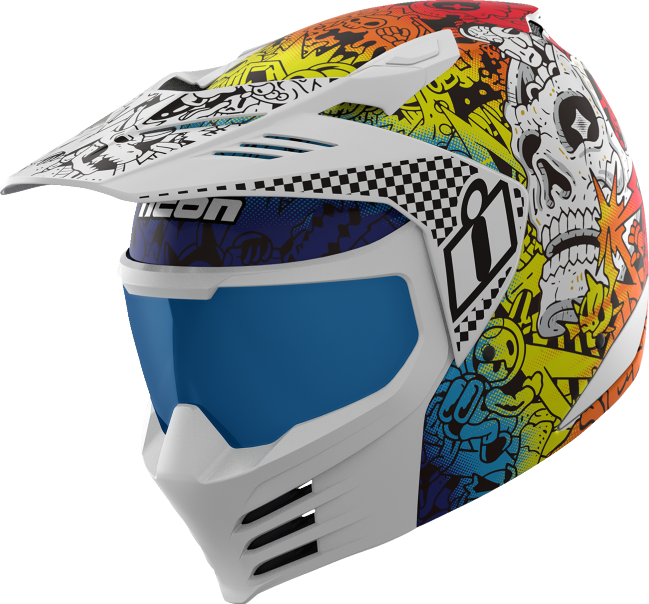 ICON Elsinore™ Helmet - Doodle 3 - White - 3XL 0104-3443