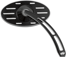 PRO-ONE PERF.MFG. Mirror - Pro Street - Side View - Cut-Out/Ball Milled - Oval - Black - Right 102640B