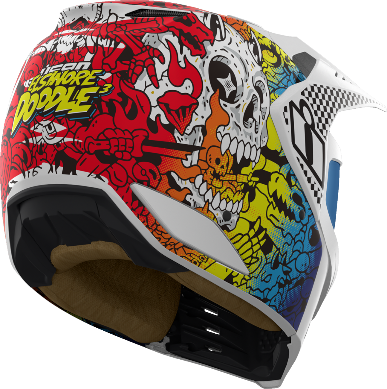 ICON Elsinore™ Helmet - Doodle 3 - White - Small 0104-3438