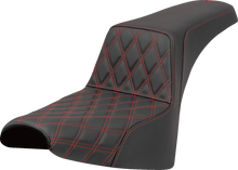 SADDLEMEN Step-Up Seat - Front Lattice Stitch - Red Stitch - FXST/FXBB '18-'25 818-30-17204