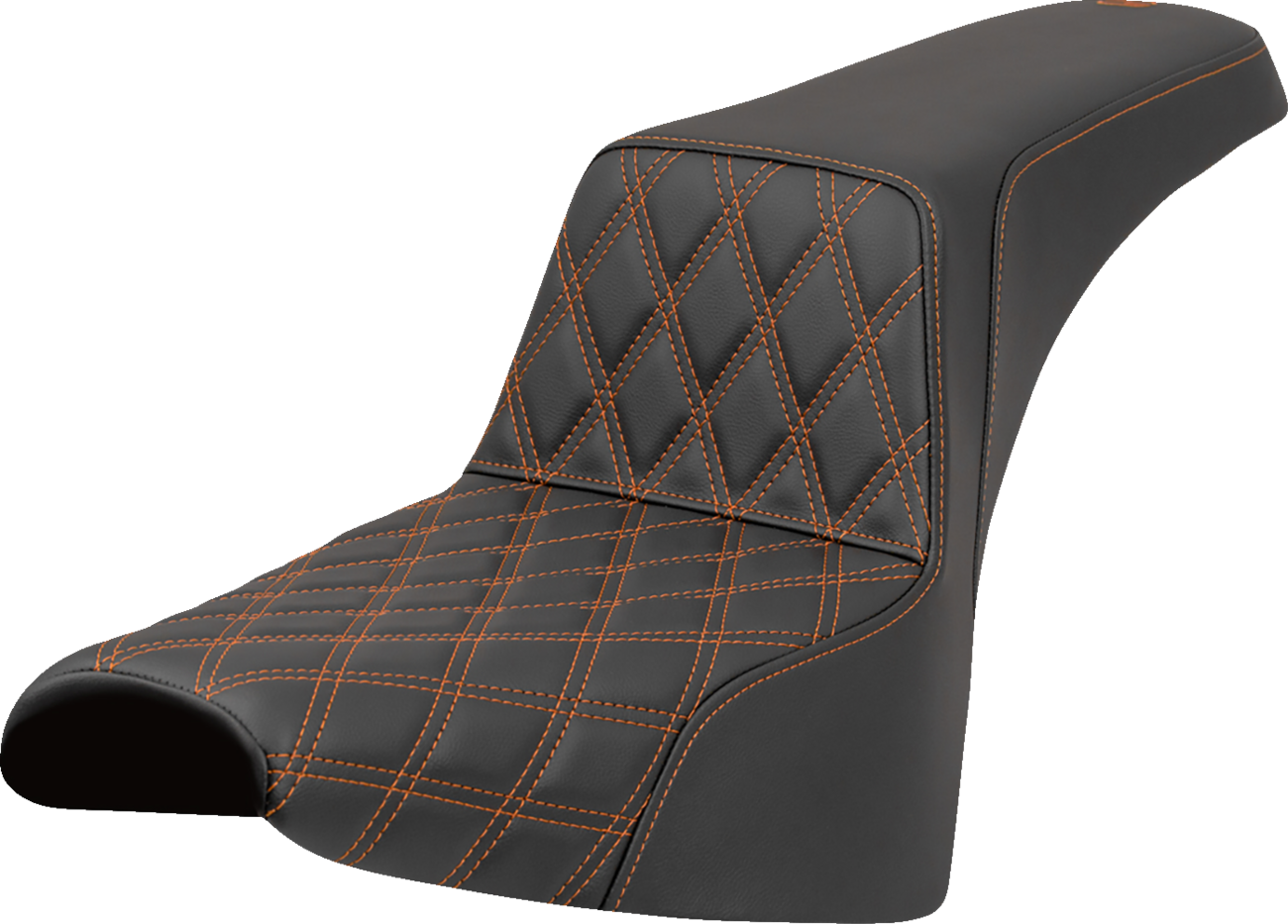 SADDLEMEN Step-Up Seat - Front Lattice Stitch - Orange Stitch - FXST/FXBB '18-'25 818-30-17203