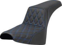 SADDLEMEN Step-Up Seat - Front Lattice Stitch - Blue Stitch - FXST/FXBB '18-'25 818-30-17201