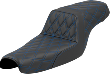 SADDLEMEN Step-Up Seat - Lattice Stitch - Blue Stitch - XL '04-'22 807-11-17501