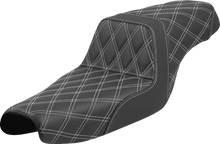 SADDLEMEN Step-Up Seat - Lattice Stitch - White Stitch - XL '04-'22 807-11-17506