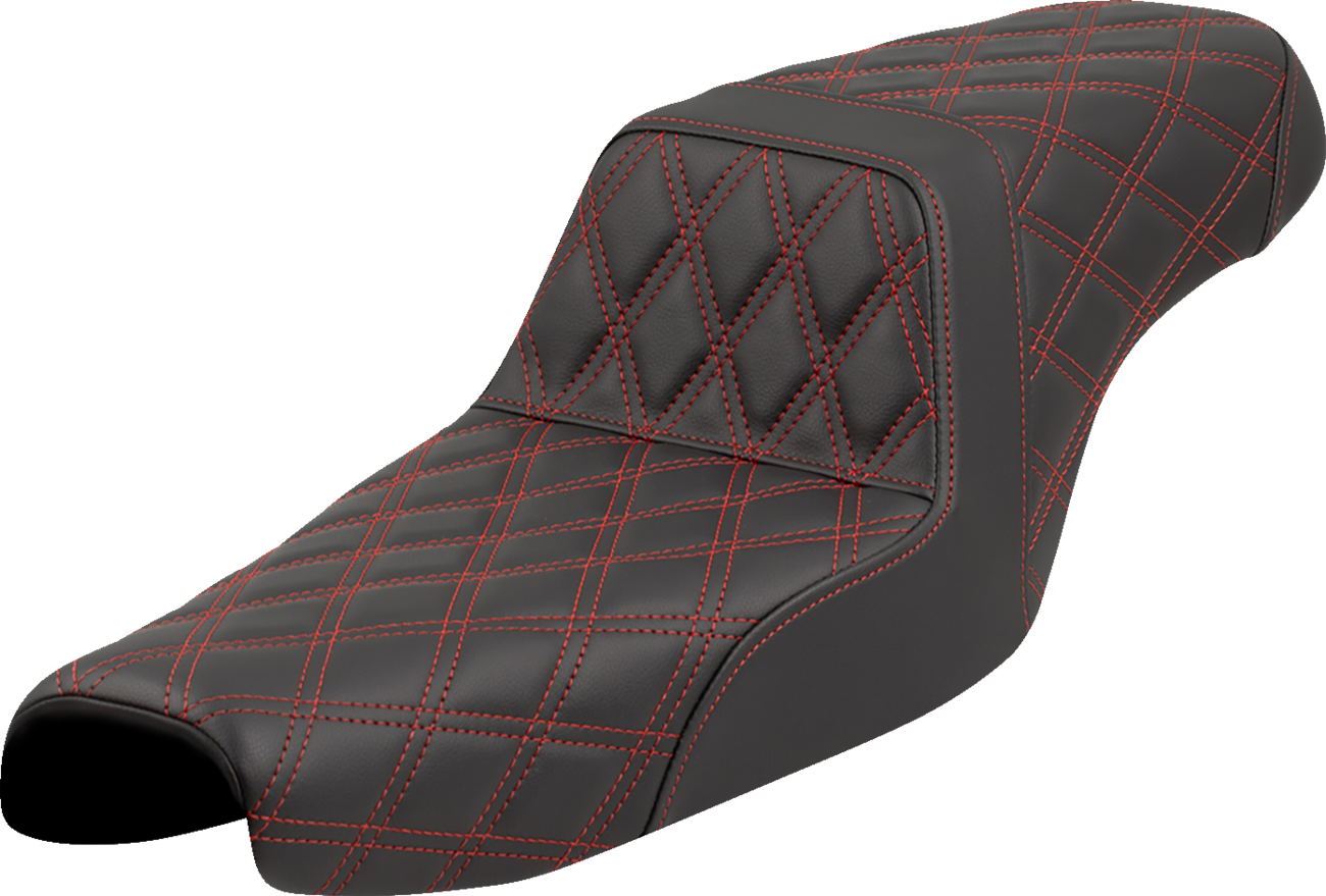 SADDLEMEN Step-Up Seat - Lattice Stitch - Red Stitch - XL '04-'22 807-11-17504