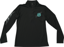 MOOSE OFFROAD Women's Flourish Script Quarter Zip Pullover - Black - Small 3051-1231