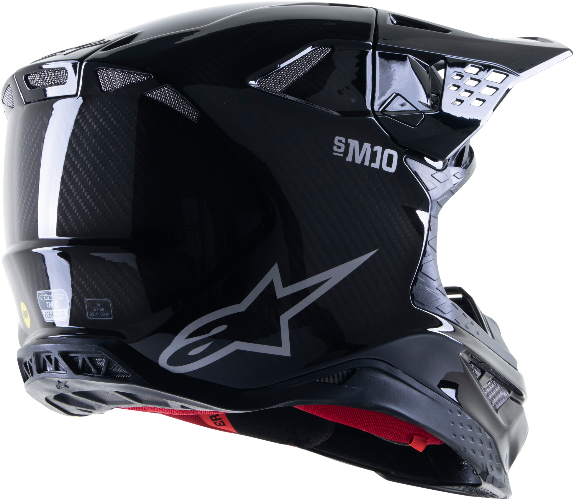 Supertech S M10 Solid Helmet Black Glossy/Carbon Xs