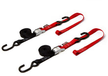 Tie Down Cam S Hook Soft Tye 1"X6' Black/Red Pair