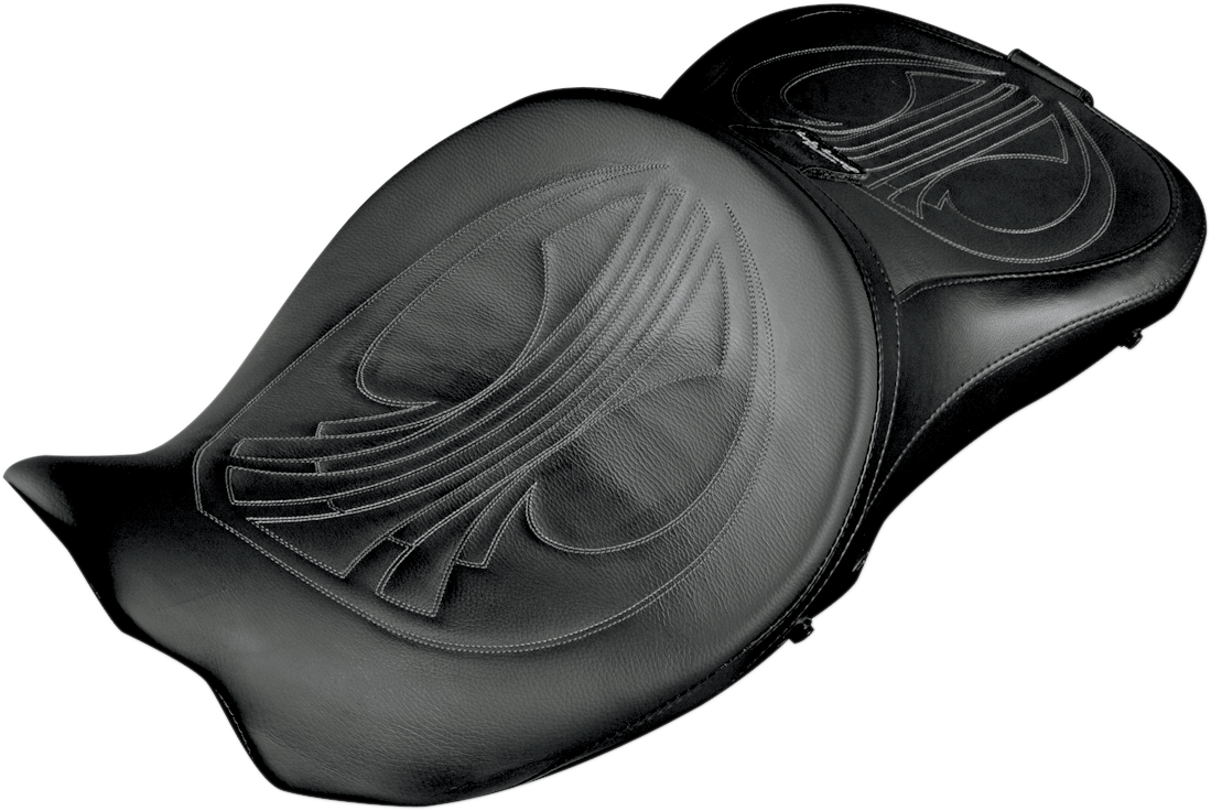 DANNY GRAY Longhaul 2Up Seat - Air - w/ Driver Backrest Capability - Drag Stitch w/ Gray Thread - FL '08-'23 21-413DAIR