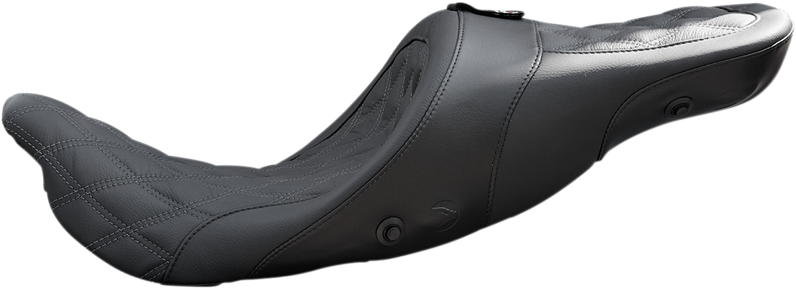 DANNY GRAY Longhaul 2Up Seat - Air - w/ Driver Backrest Capability - Double Diamond w/ Gray Stitch - FL '08-'23 21-413DIAAIR