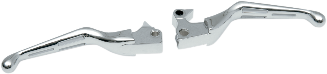 DRAG SPECIALTIES Slotted Wide Blade Lever Set - Chrome H07-0589