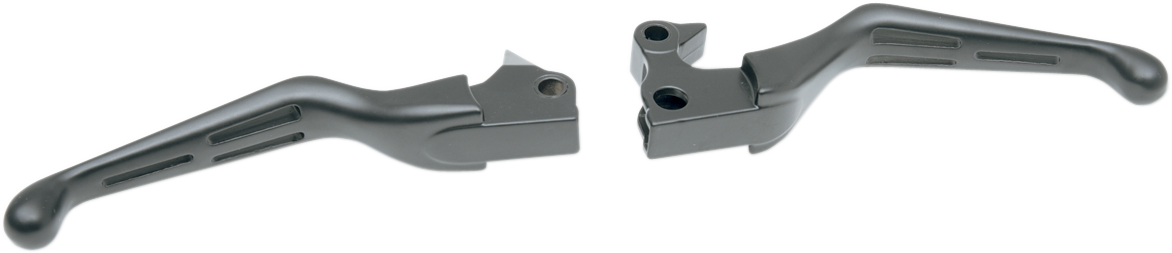 DRAG SPECIALTIES Slotted Wide Blade Lever Set - Black H07-0589B