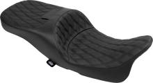 DRAG SPECIALTIES SEATS Extended Reach Freedom Seat - Vinyl - Double Diamond - Black Stitch - FLT/FLH '09-'25 4696B