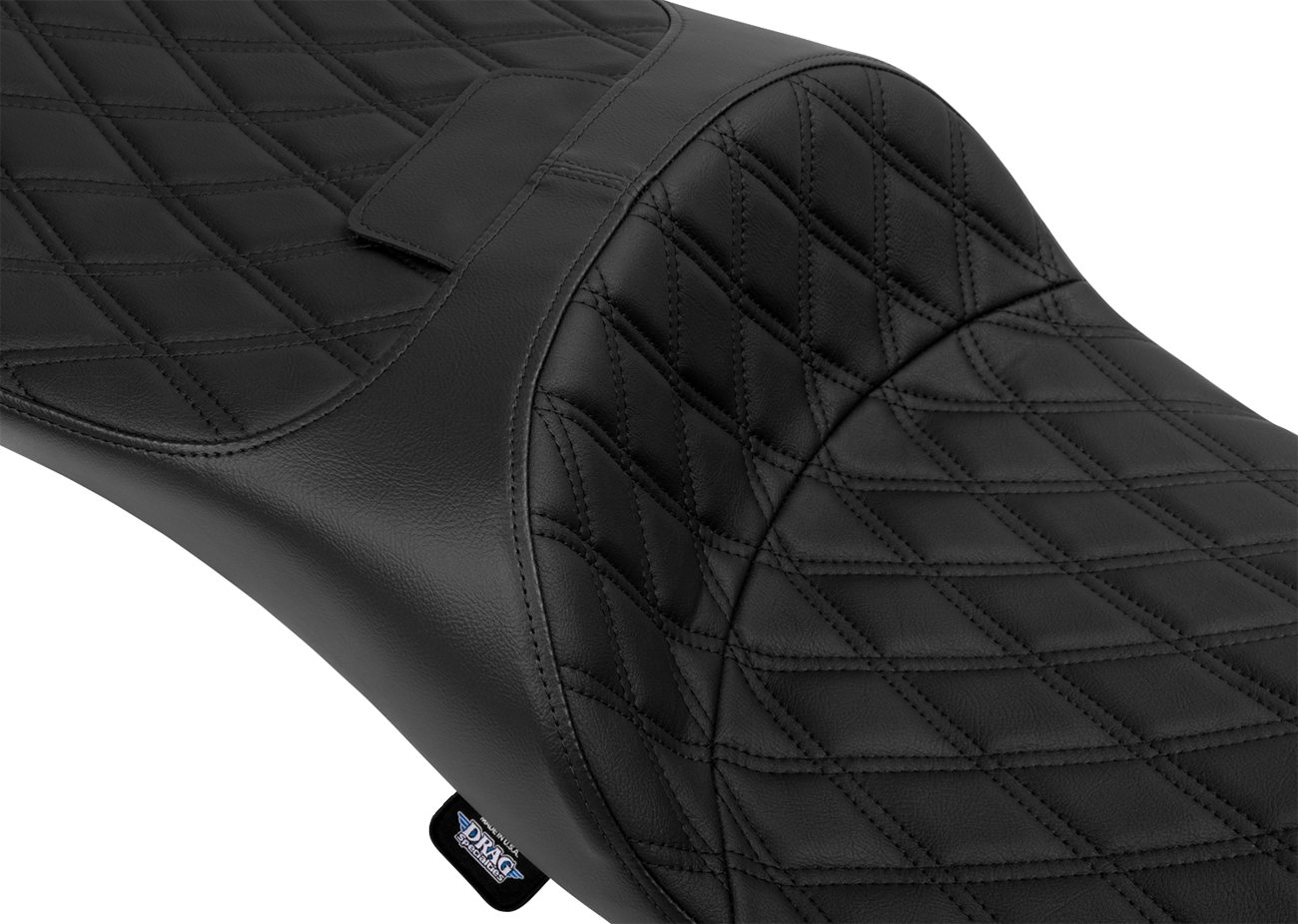 DRAG SPECIALTIES SEATS Extended Reach Freedom Seat - Vinyl - Double Diamond - Black Stitch - FLT/FLH '09-'25 4696B