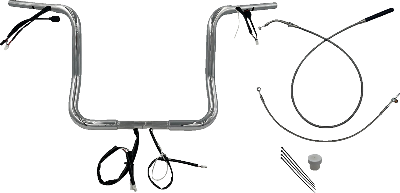 FAT BAGGERS INC. 1-1/4" EZ Install Round Top Handlebar - 14" - Chrome 939014